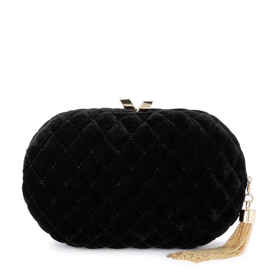 Bags Olga Berg | Rikki Quilted Velvet Clutch