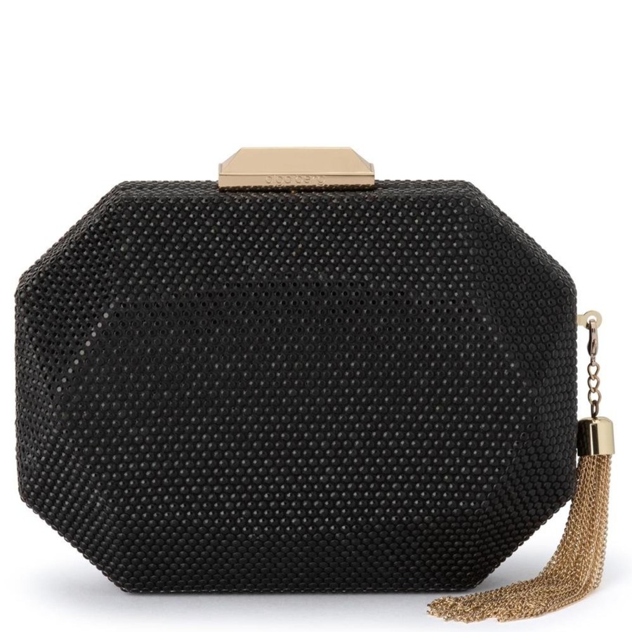 Bags Olga Berg | Tilly Black Evening Clutch With Tassel