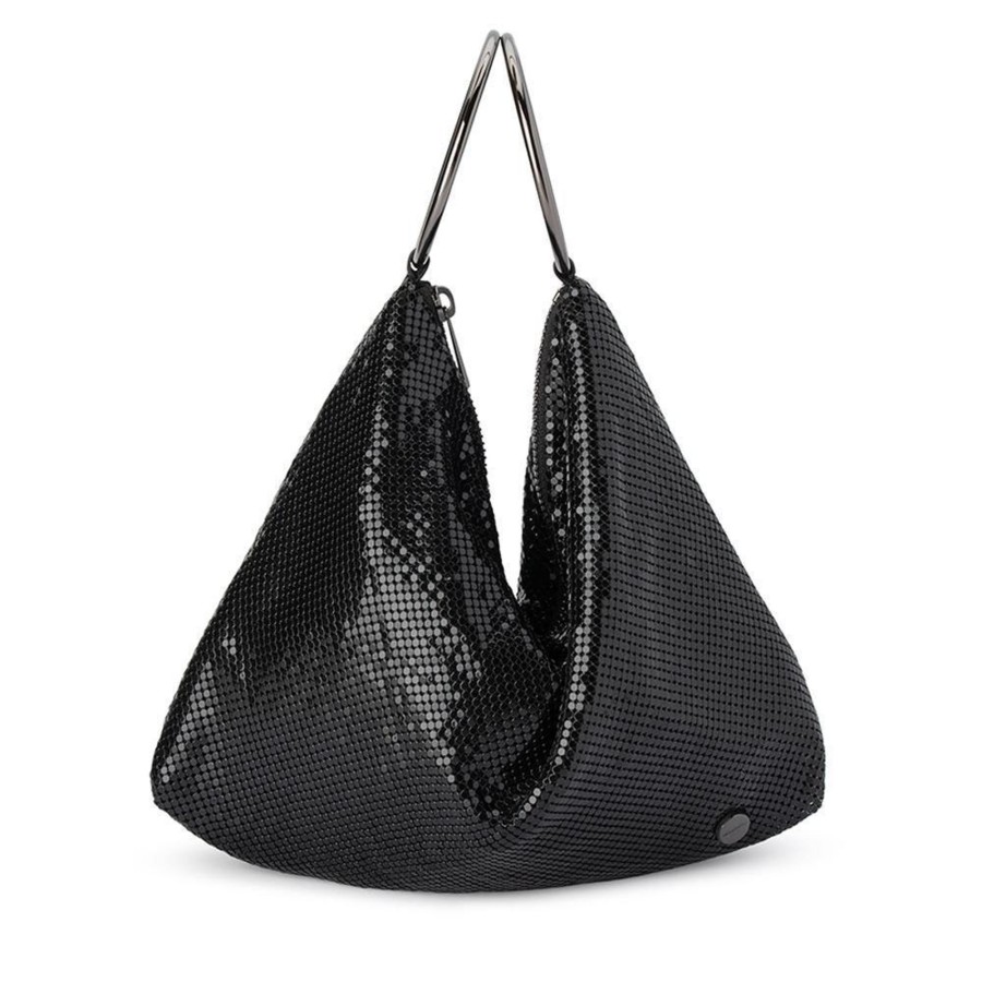 Bags Olga Berg | Shar Black Mesh Convertible Bag