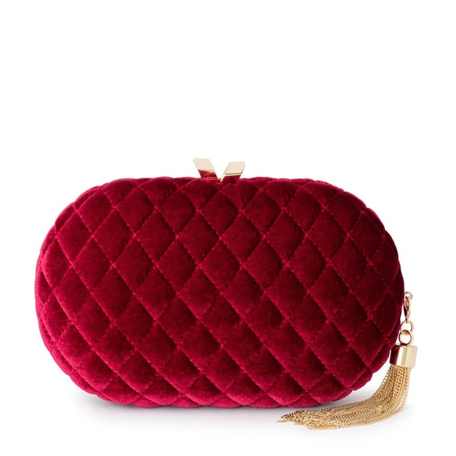 Bags Olga Berg | Rikki Quilted Velvet Clutch