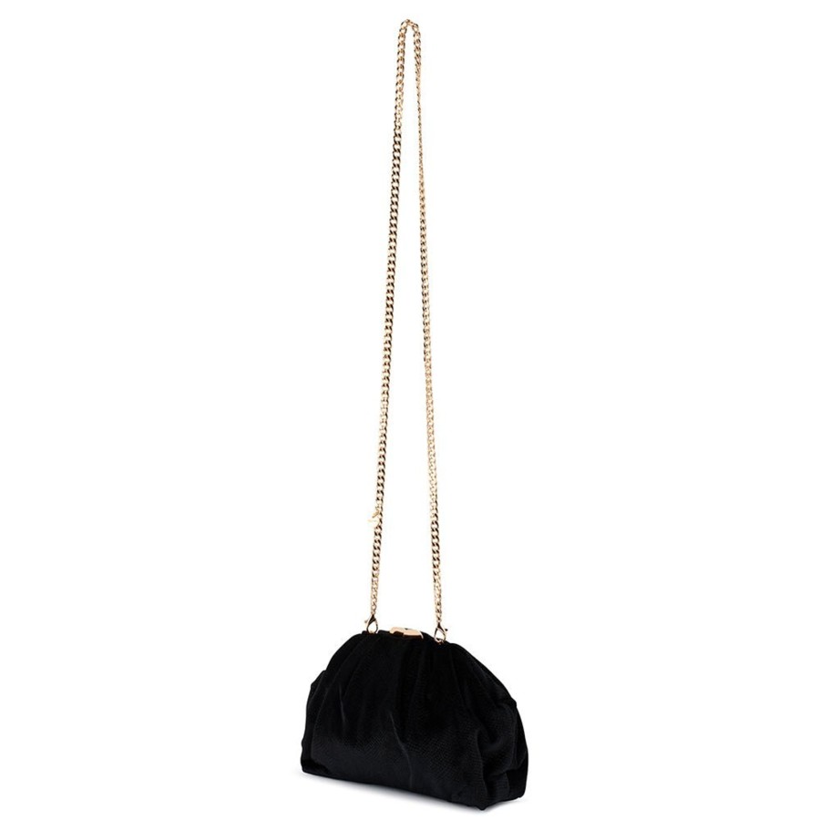 Bags Olga Berg | Caitlin Velvet Crystal Handle Bag