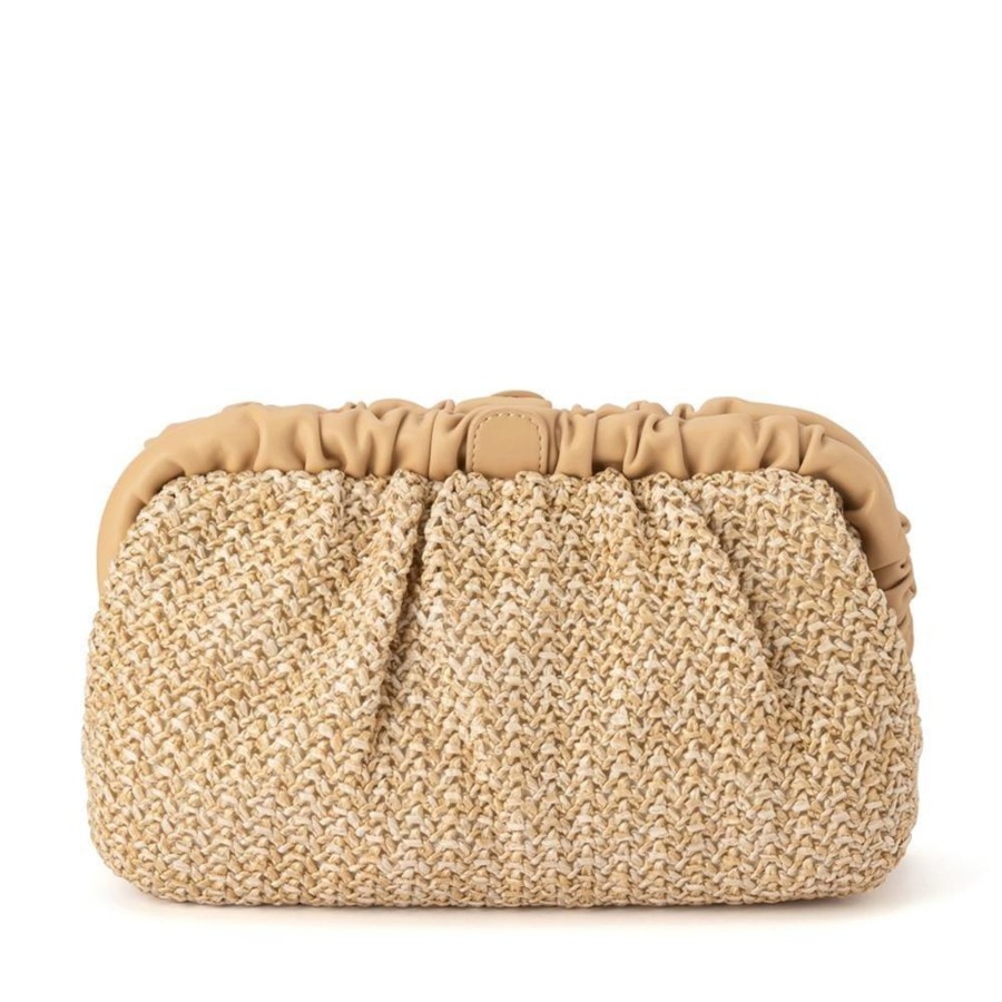 Bags Olga Berg | Amalia Pleated Woven Clutch