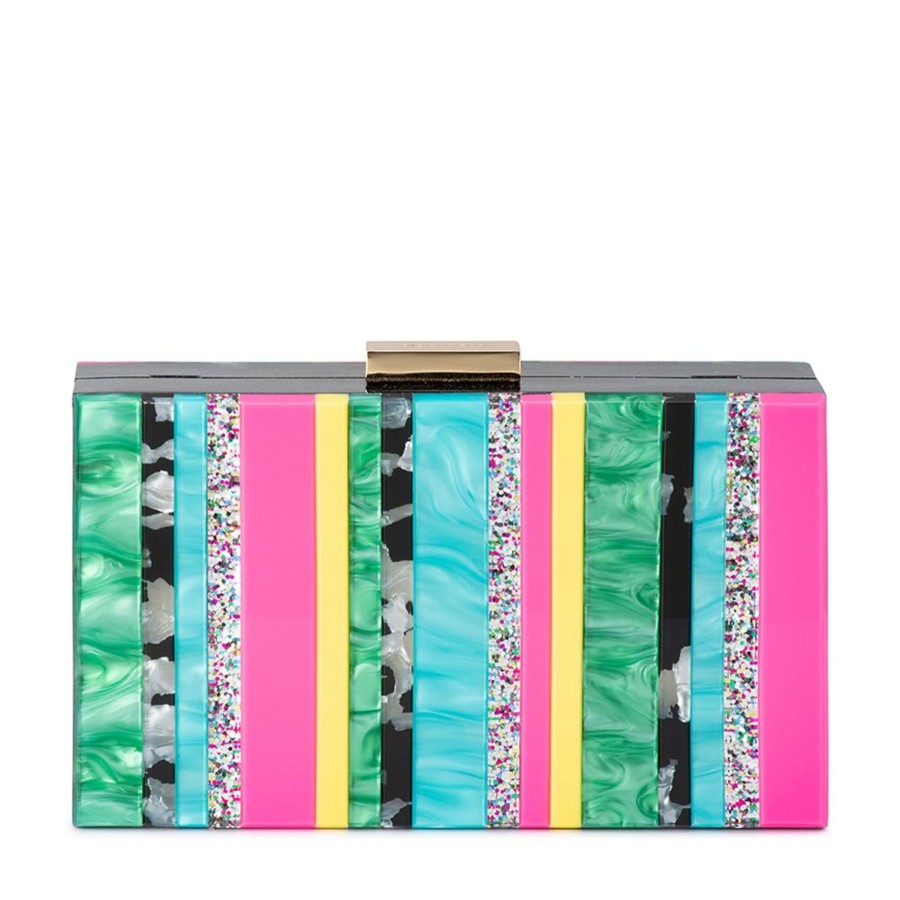 Bags Olga Berg | Felicia Striped Acrylic Clutch